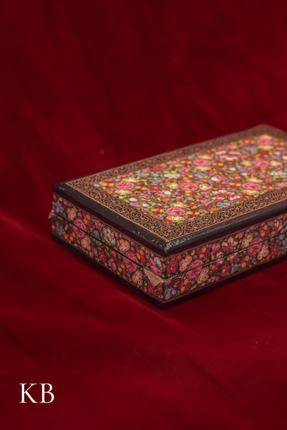 Kashmiri Papier Mâché Rectangular Box (Pink) | Artisan-Made | Handcrafted Heritage
