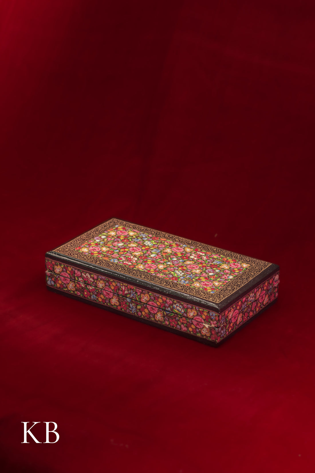 Kashmiri Papier Mâché Rectangular Box (Pink) | Artisan-Made | Handcrafted Heritage