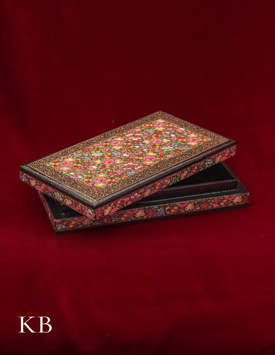 Kashmiri Papier Mâché Rectangular Box (Pink) | Artisan-Made | Handcrafted Heritage