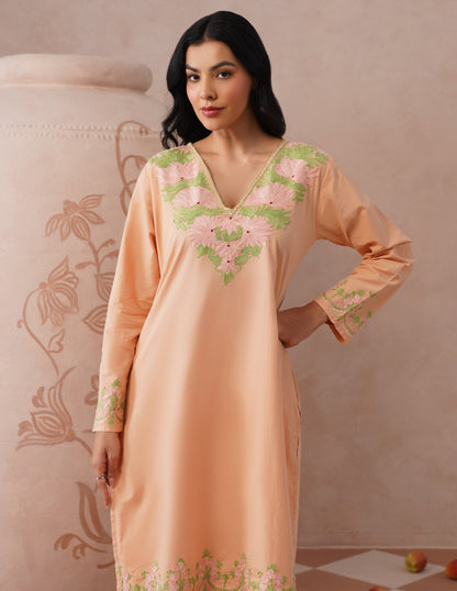 Light Peach Poplin Coordset – Everyday Ethnic Wear | Work &amp; Casual - Kashmir Box