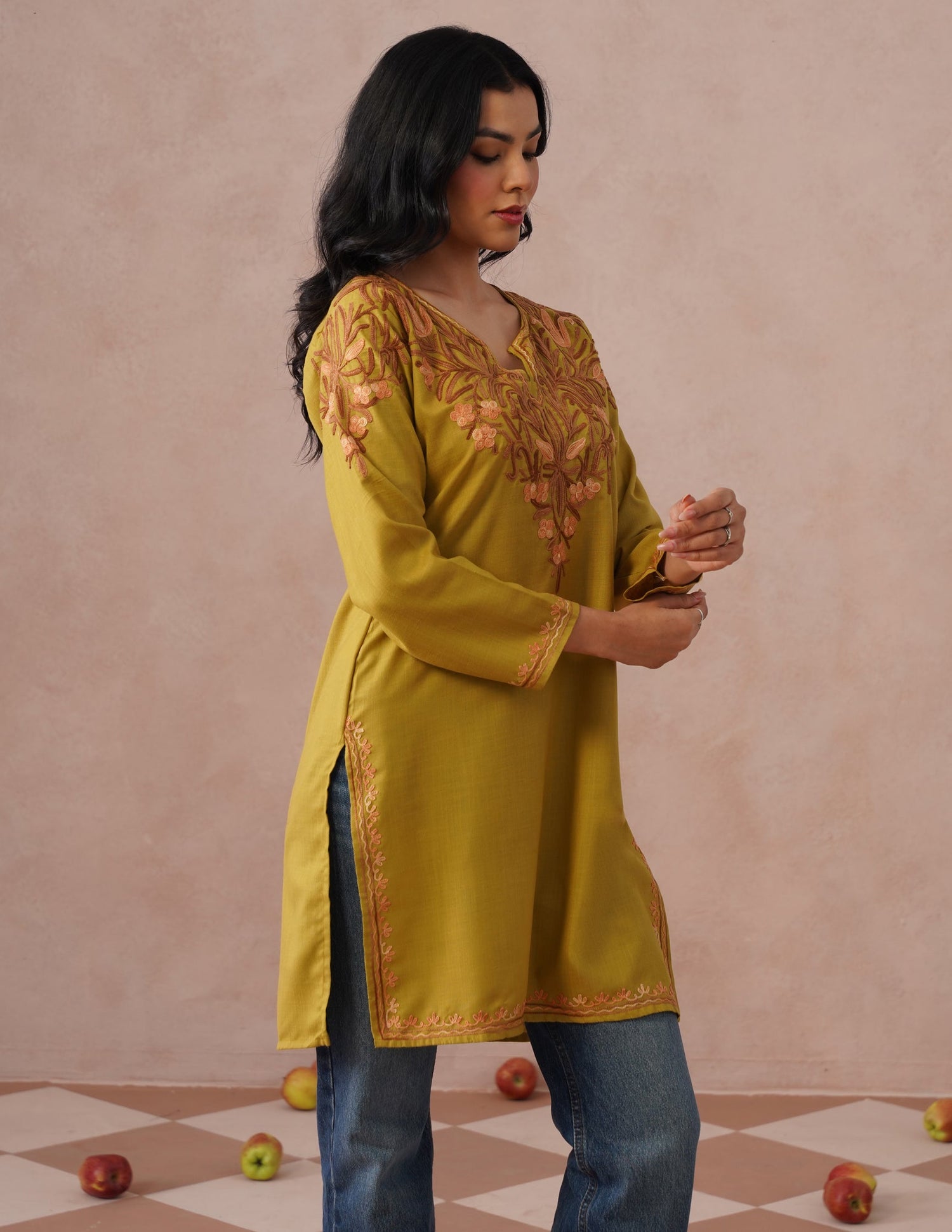 Mustard Cotton Kurti – Plain Bold Style | Casual Everyday Ethnic Wear - Kashmir Box