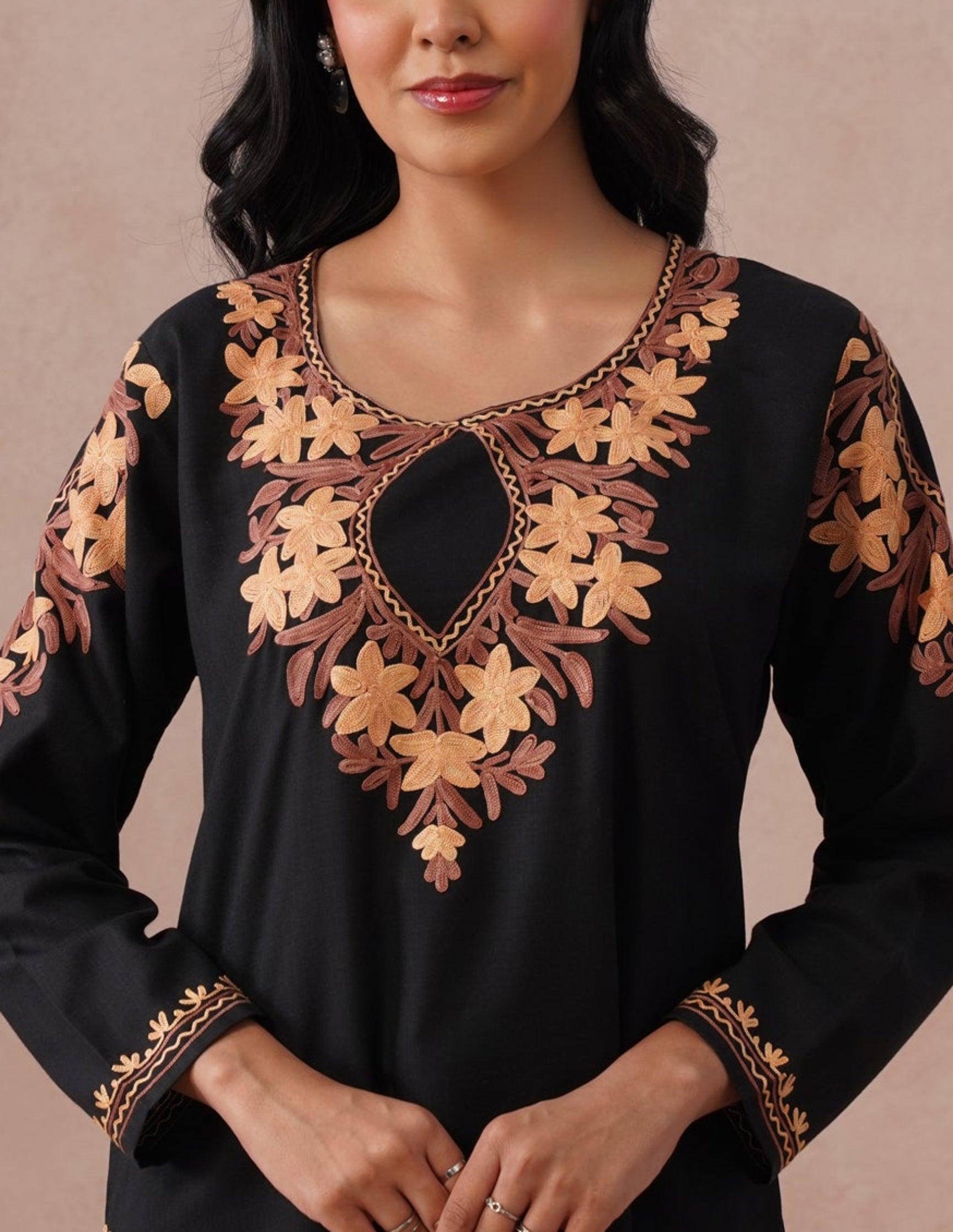 Black Cotton Kurti – Classic Plain Style | Versatile Daily Ethnic Wear - Kashmir Box