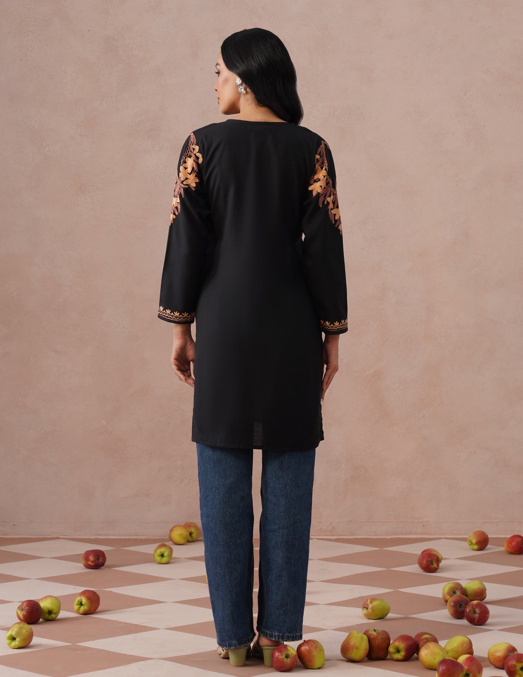 Black Cotton Kurti – Classic Plain Style | Versatile Daily Ethnic Wear - Kashmir Box