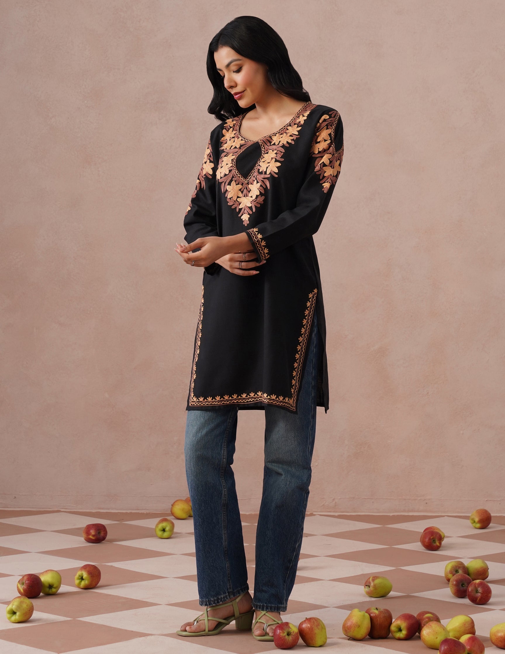 Black Cotton Kurti – Classic Plain Style | Versatile Daily Ethnic Wear - Kashmir Box