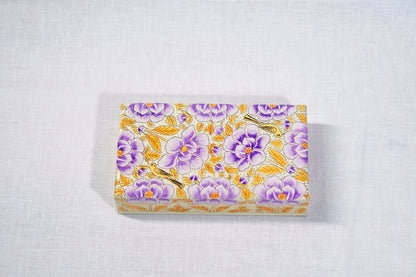 Papier-Mâché Flat Box — Hand-Painted Design | 10 cm (L) × 17.5 cm (B) × 3.5 cm (H)