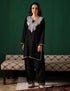 Kashmiri Silver Boti Tilla Embroidered Woollen Coordset – Black | Handcrafted Heritage - Kashmir Box