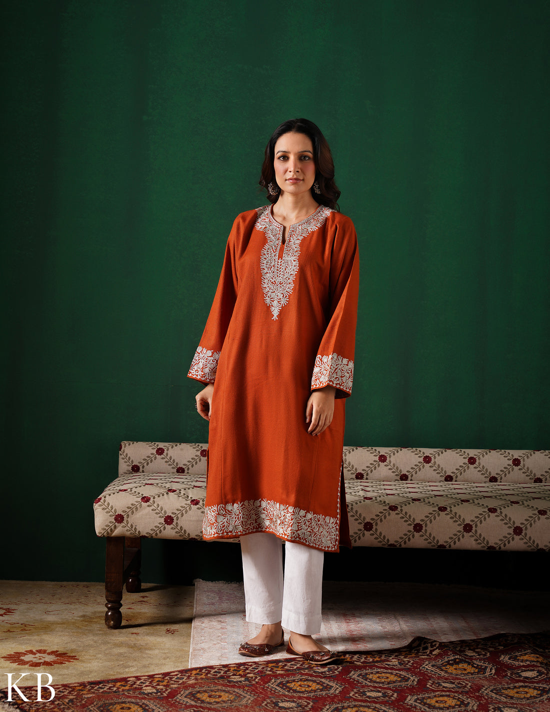 Rang-e-Khizan Rust Paisley Zari Phiran