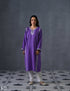 Kashmiri Silver Zari Embroidered Woollen Phiran – Purple | Timeless Winter Wear - Kashmir Box