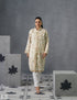 Nayaab Kashmiri Aari Embroidered Long Winter Jacket – White | Festive Wear - Kashmir Box