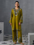 Kashmiri Grey & Brown Aari Embroidered Woollen Coordset – Moong Green | Timeless Style - Kashmir Box
