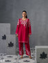 Kashmiri Baby Pink Aari Embroidered Woollen Coordset – Pink | Elegant Winter Wear - Kashmir Box
