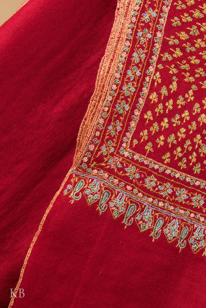 Berry Red Bootidar Pashmina Shawl - Kashmir Box