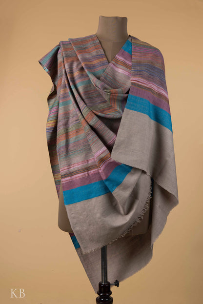 Multicolored Striped Pashmina Shawl - Kashmir Box