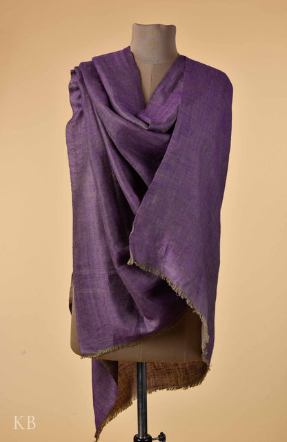 Purple Golden Reversible Pashmina Shawl - Kashmir Box