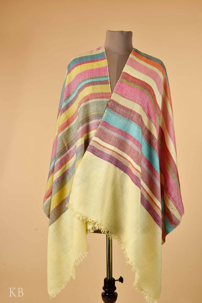 Multicolored Modern Design Striped Pashmina Stole - Kashmir Box