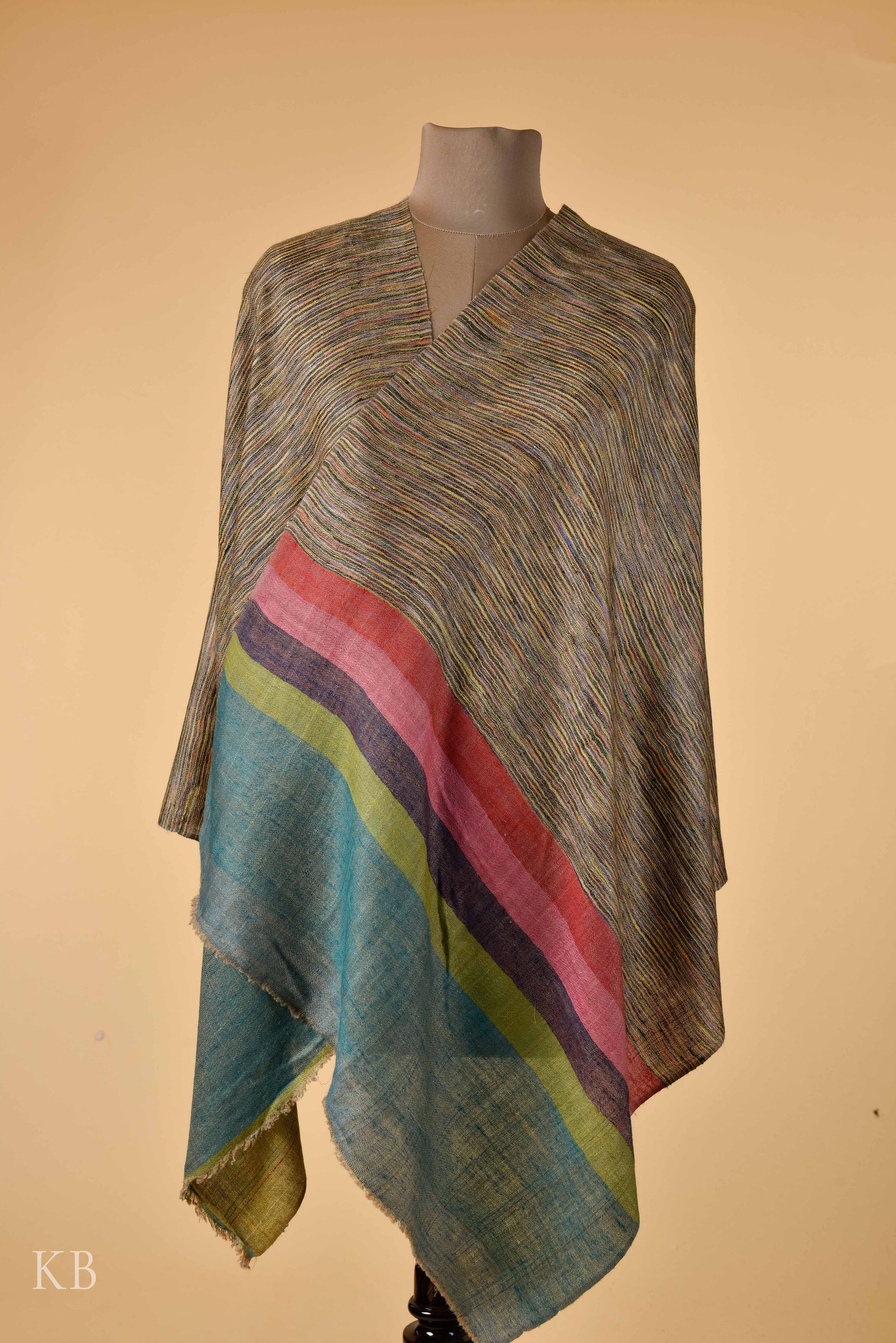 Multicolored Reversible Pashmina Stole - Kashmir Box