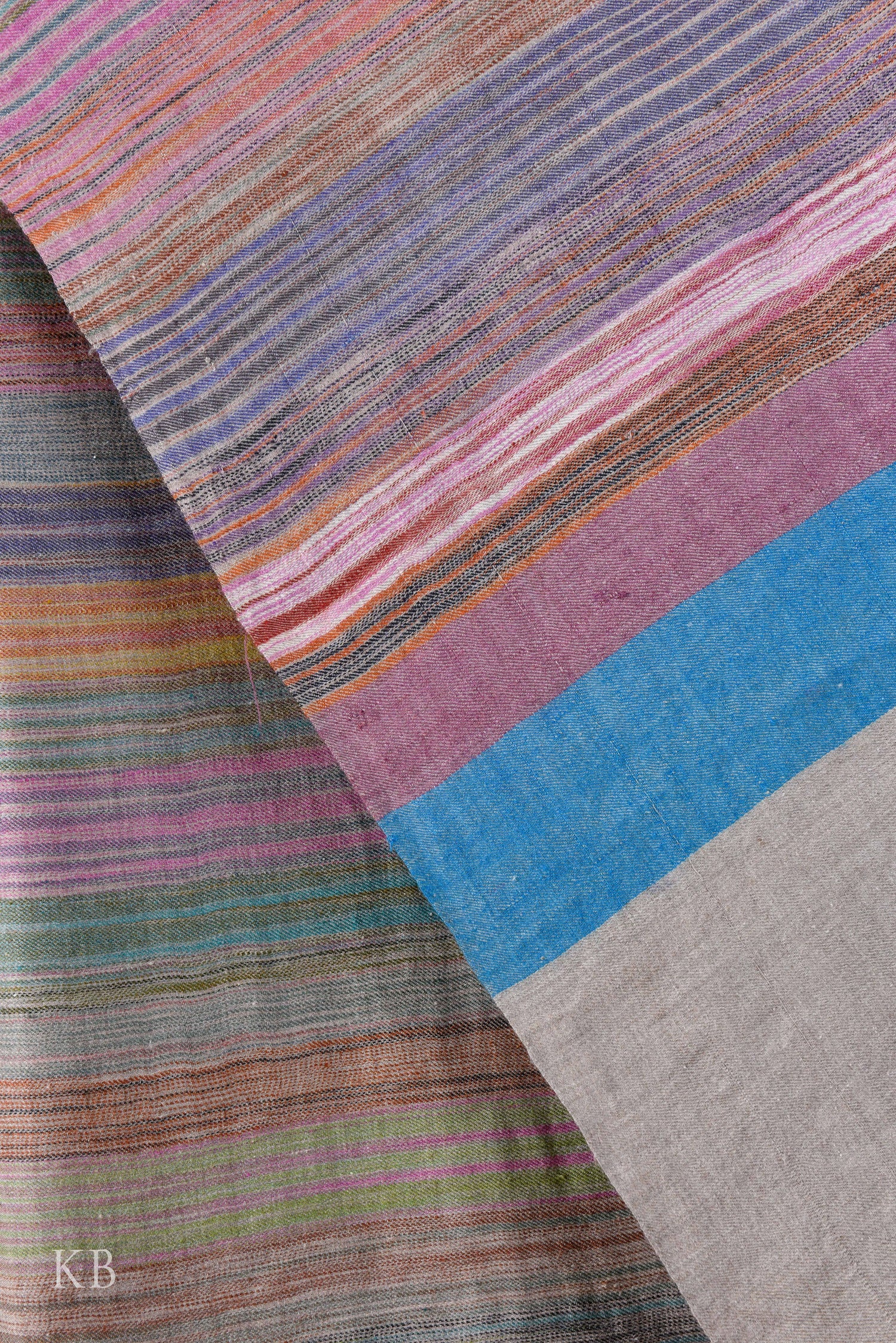 Multicolored Striped Pashmina Shawl - Kashmir Box