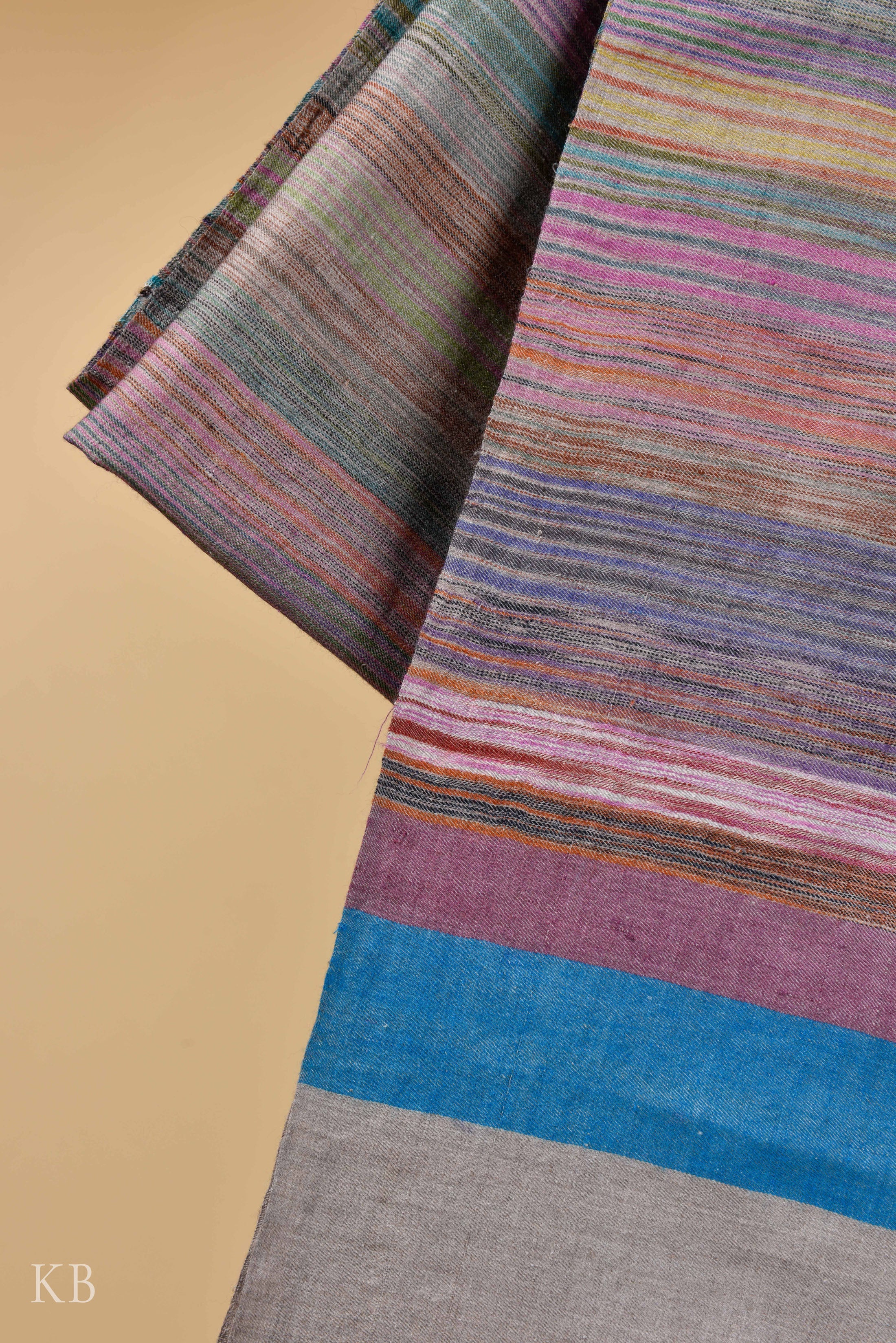 Multicolored Striped Pashmina Shawl - Kashmir Box