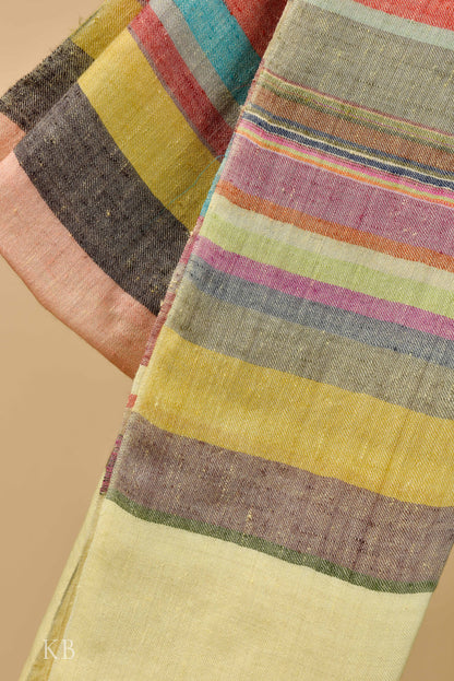 Multicolored Modern Design Striped Pashmina Stole - Kashmir Box