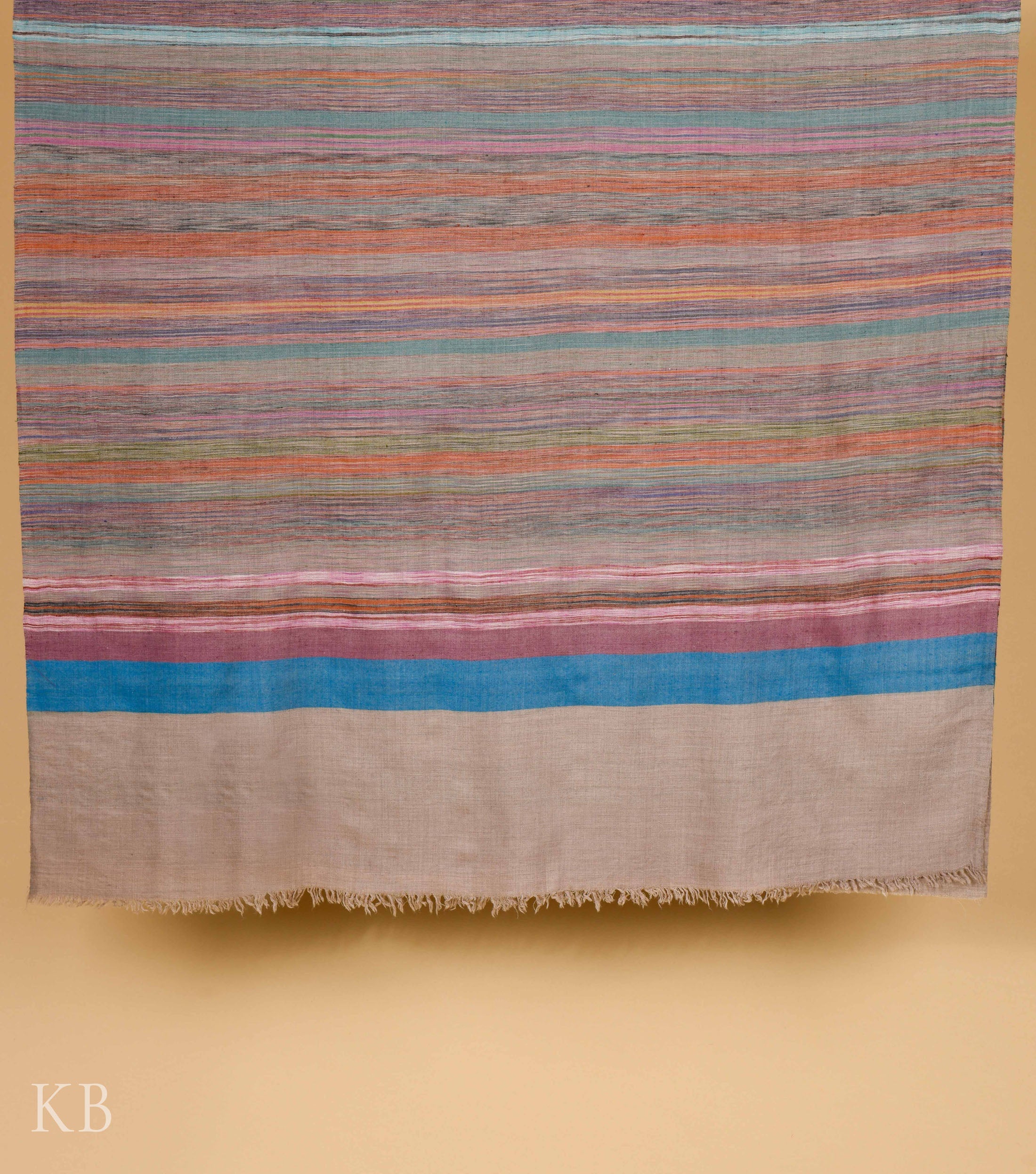 Multicolored Striped Pashmina Shawl - Kashmir Box