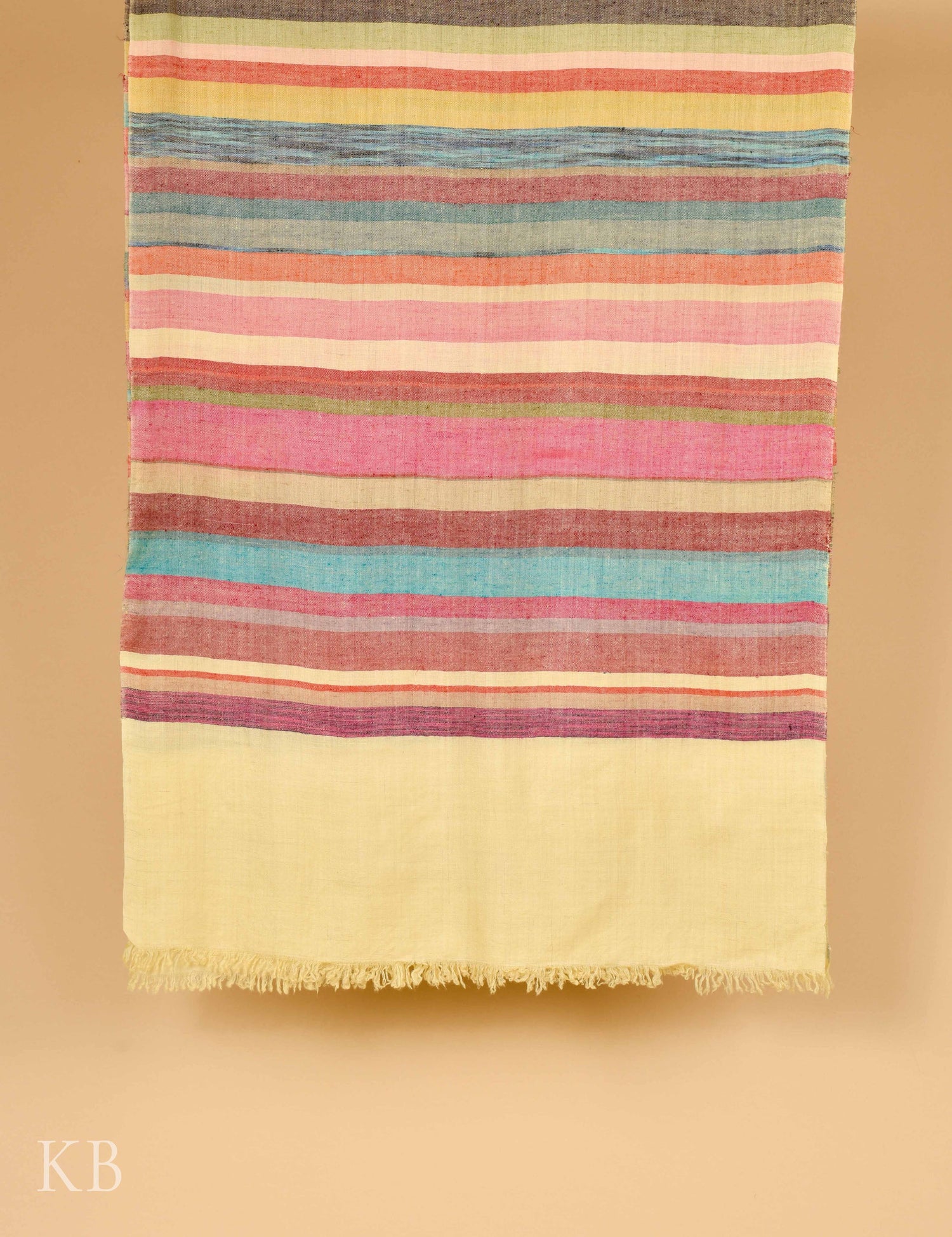 Multicolored Modern Design Striped Pashmina Stole - Kashmir Box