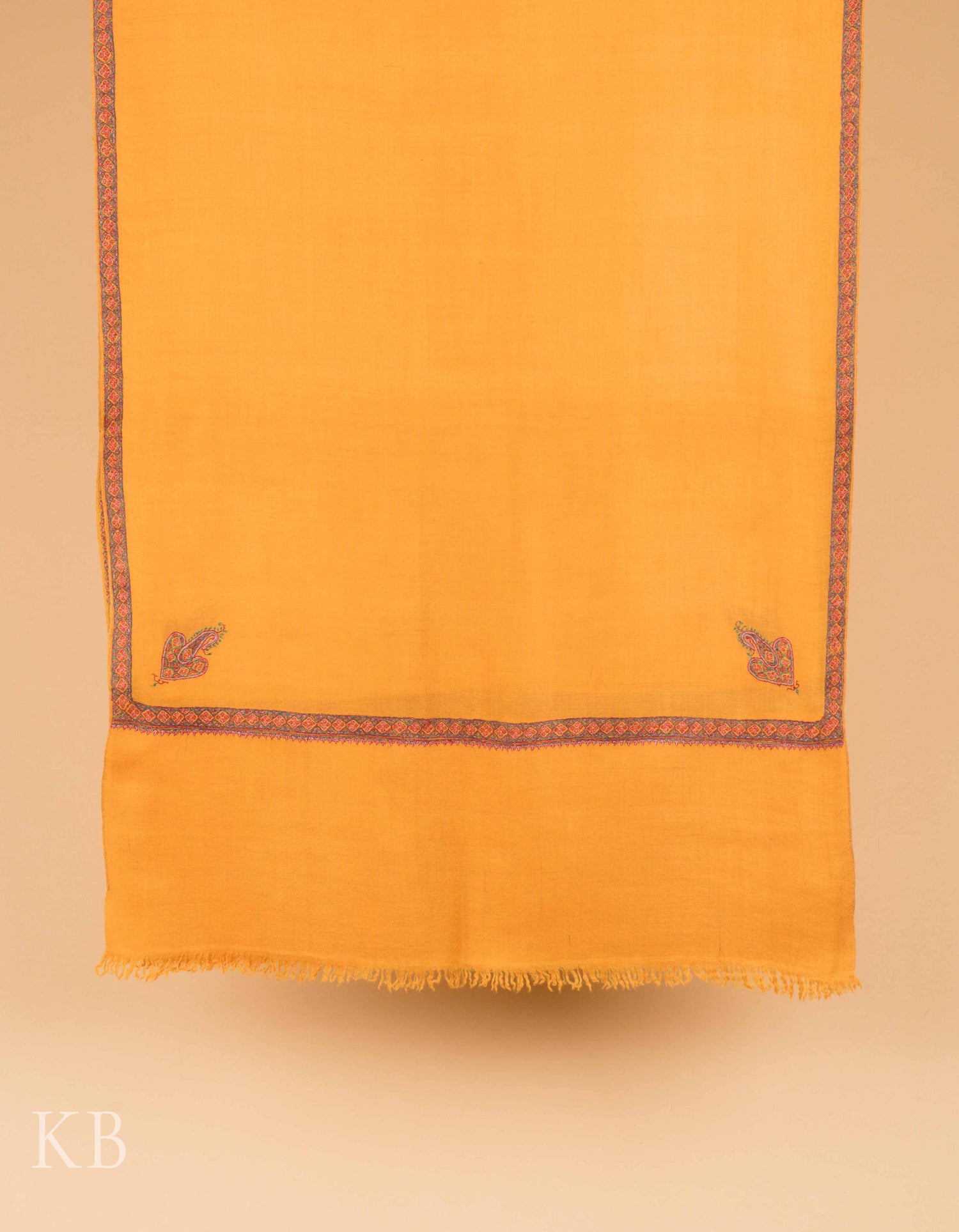 Sunflower Yellow Hashidar Pashmina Stole - Kashmir Box