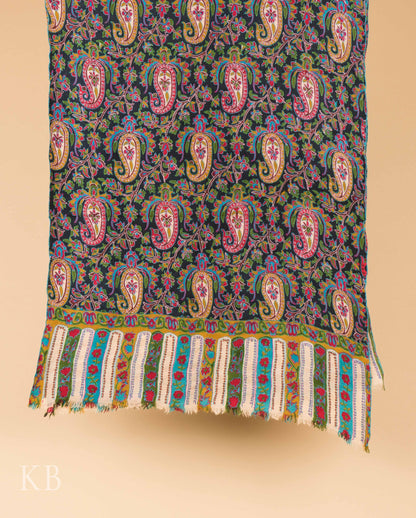 Modern Design Printed Sozni Embroidered Pashmina Stole - Kashmir Box