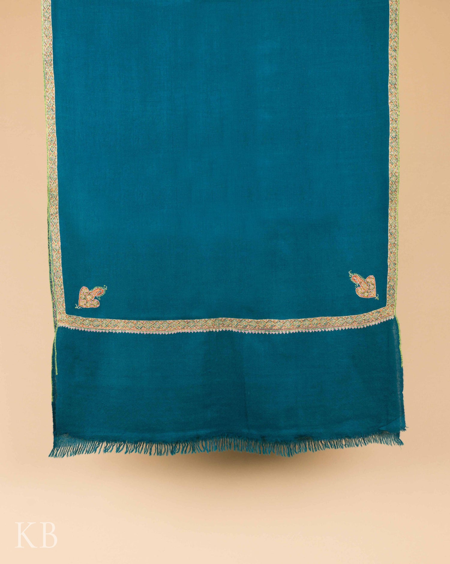 Yeal Green Hashidar Pashmina Stole - Kashmir Box