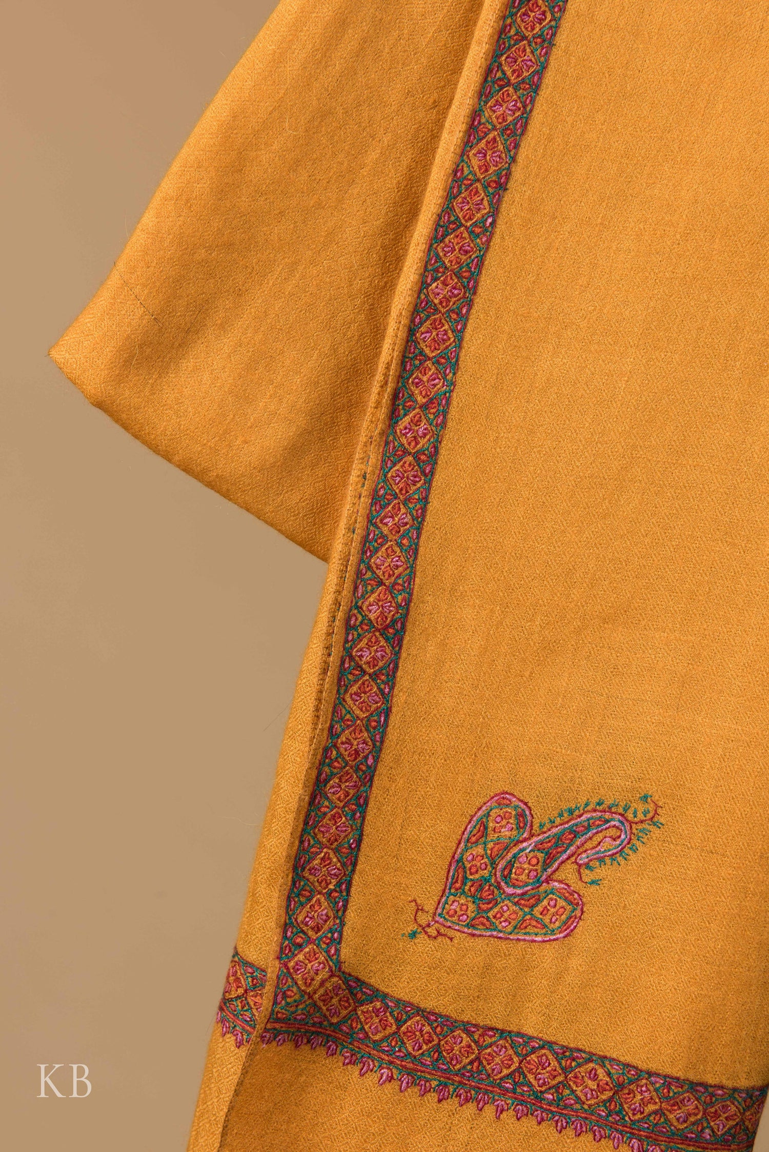 Sunflower Yellow Hashidar Pashmina Stole - Kashmir Box