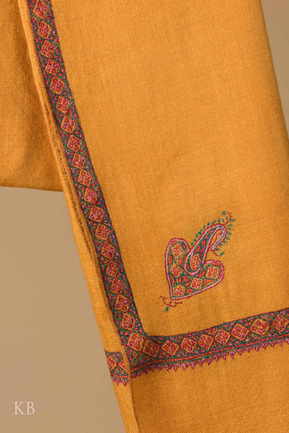 Sunflower Yellow Hashidar Pashmina Stole - Kashmir Box