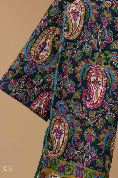 Modern Design Printed Sozni Embroidered Pashmina Stole - Kashmir Box