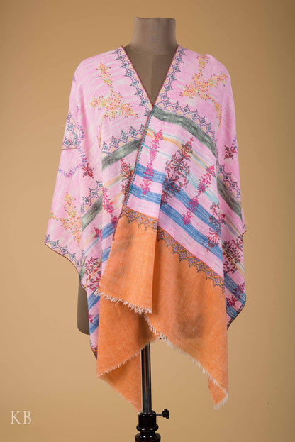 Modern Design Ikkat Embroidered Pashmina Stole - Kashmir Box