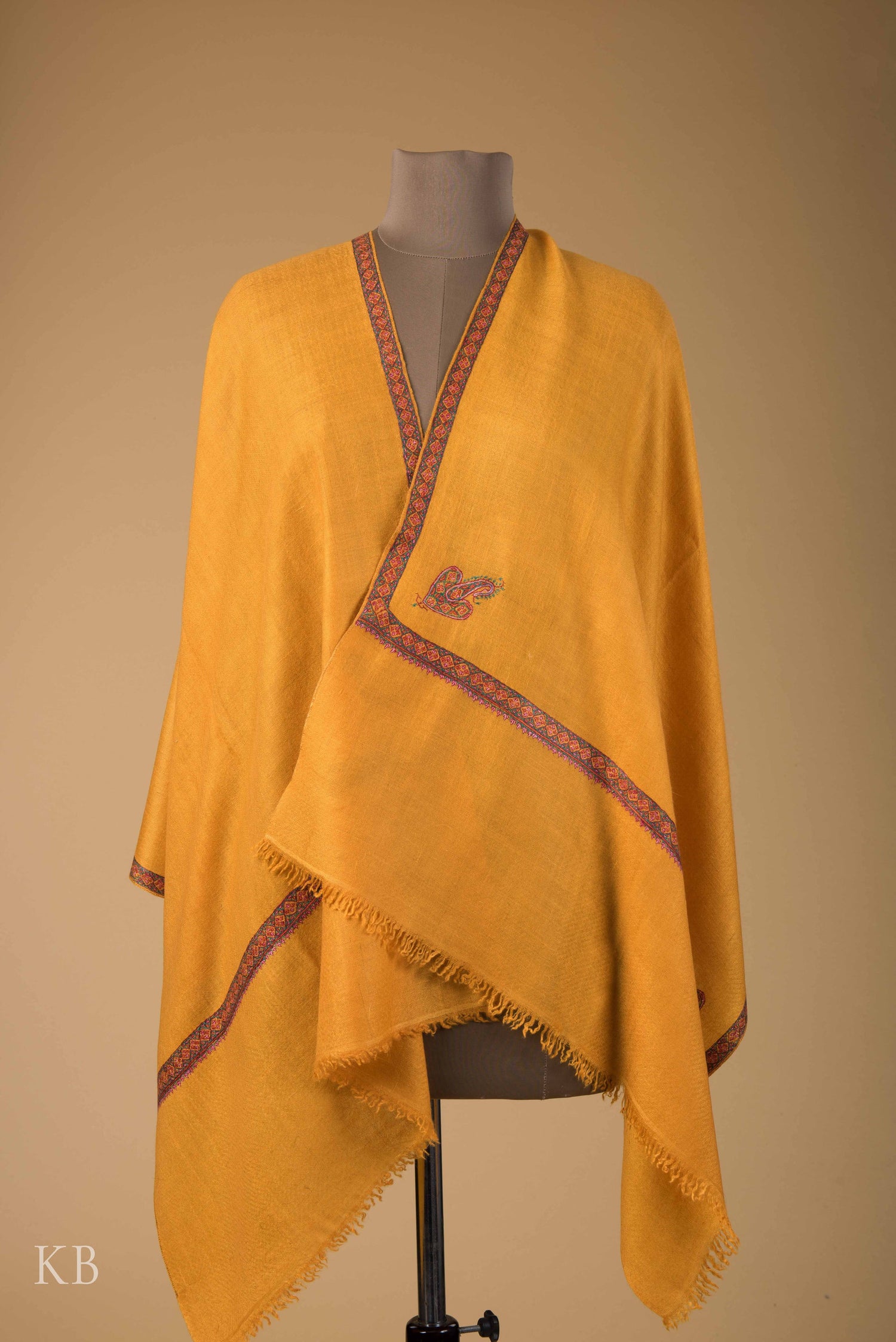 Sunflower Yellow Hashidar Pashmina Stole - Kashmir Box