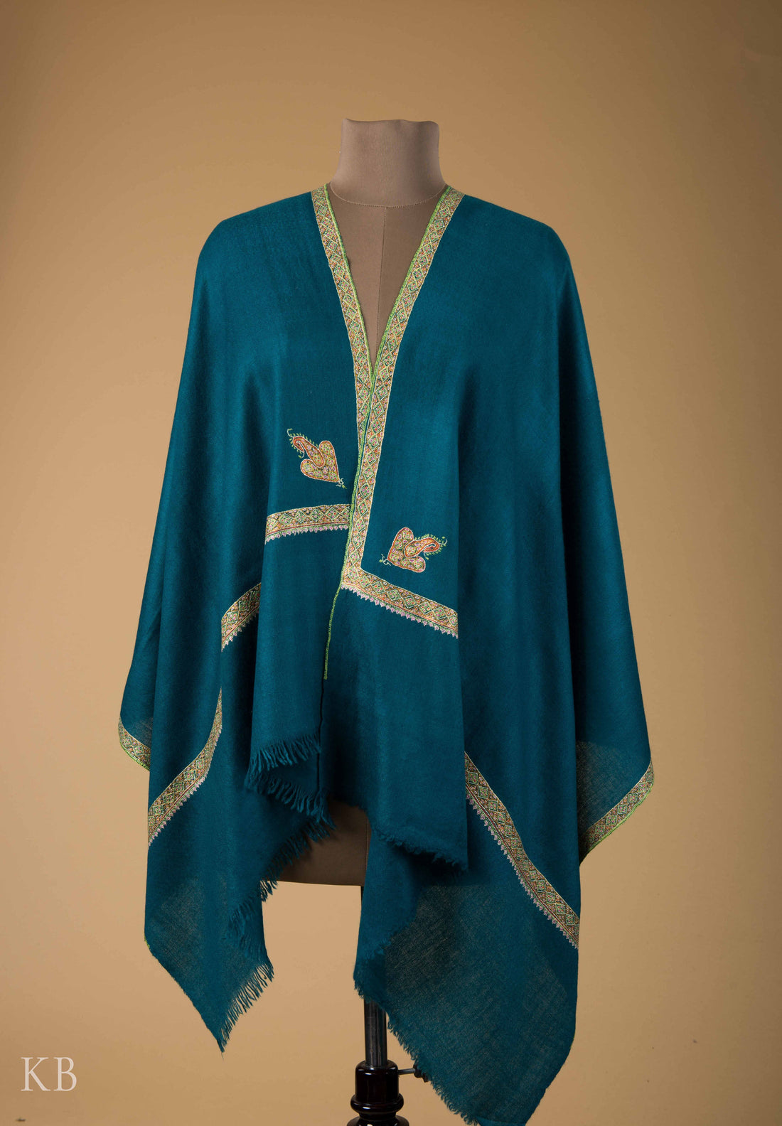 Yeal Green Hashidar Pashmina Stole - Kashmir Box