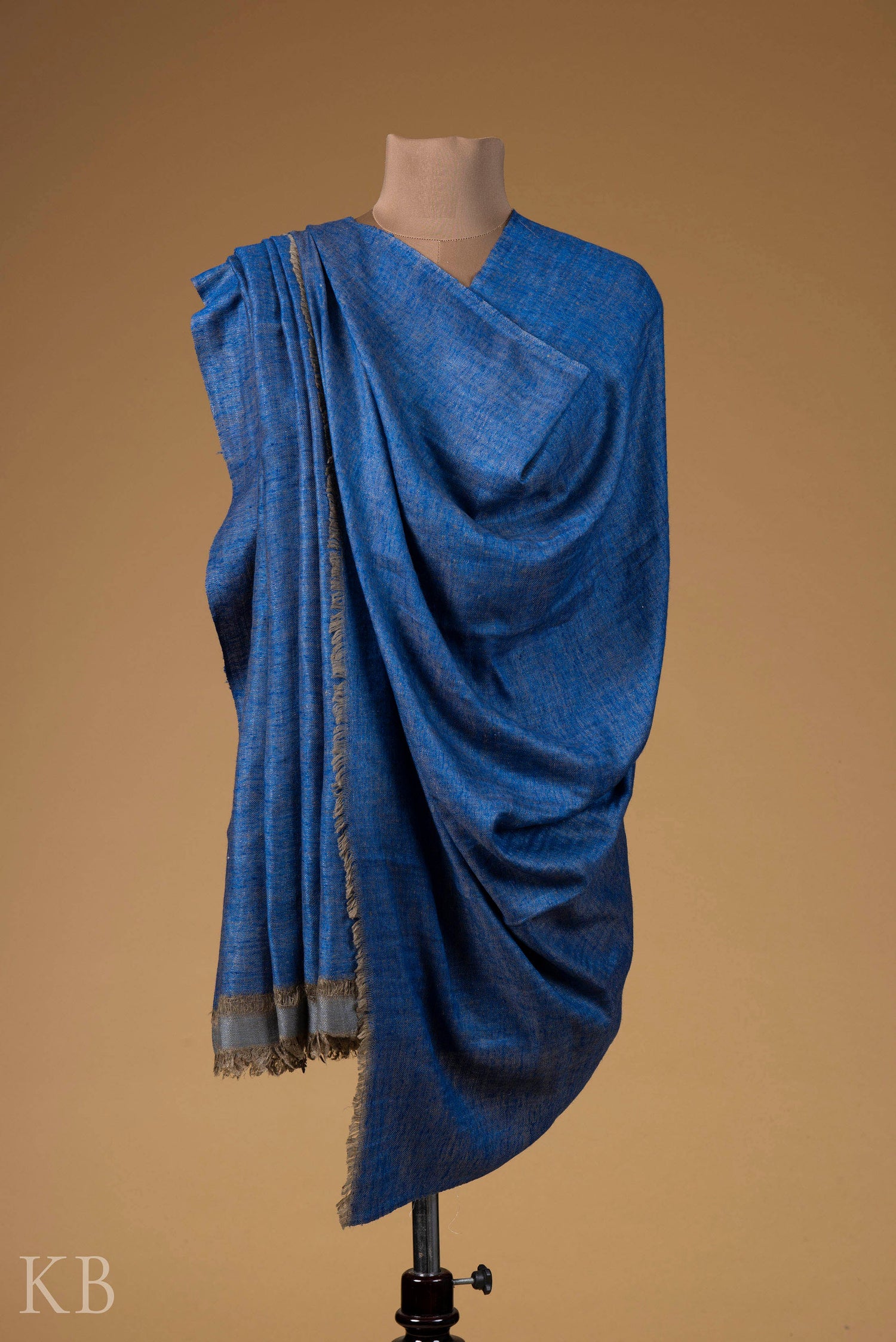 Silver Blue Reversible Pashmina Shawl - Kashmir Box