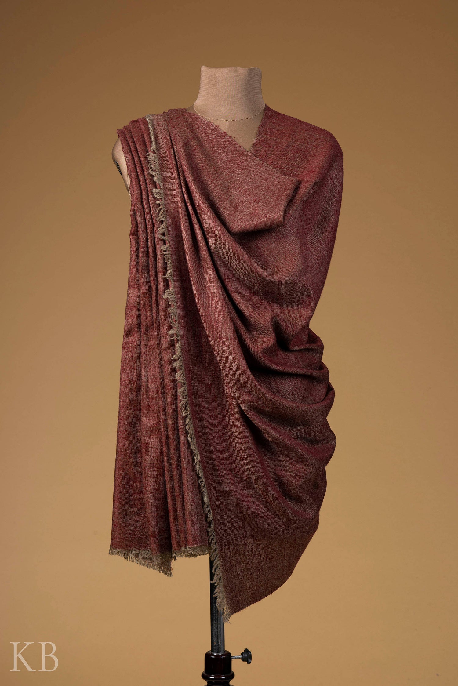 Natural Rust Reversible Pashmina Shawl - Kashmir Box