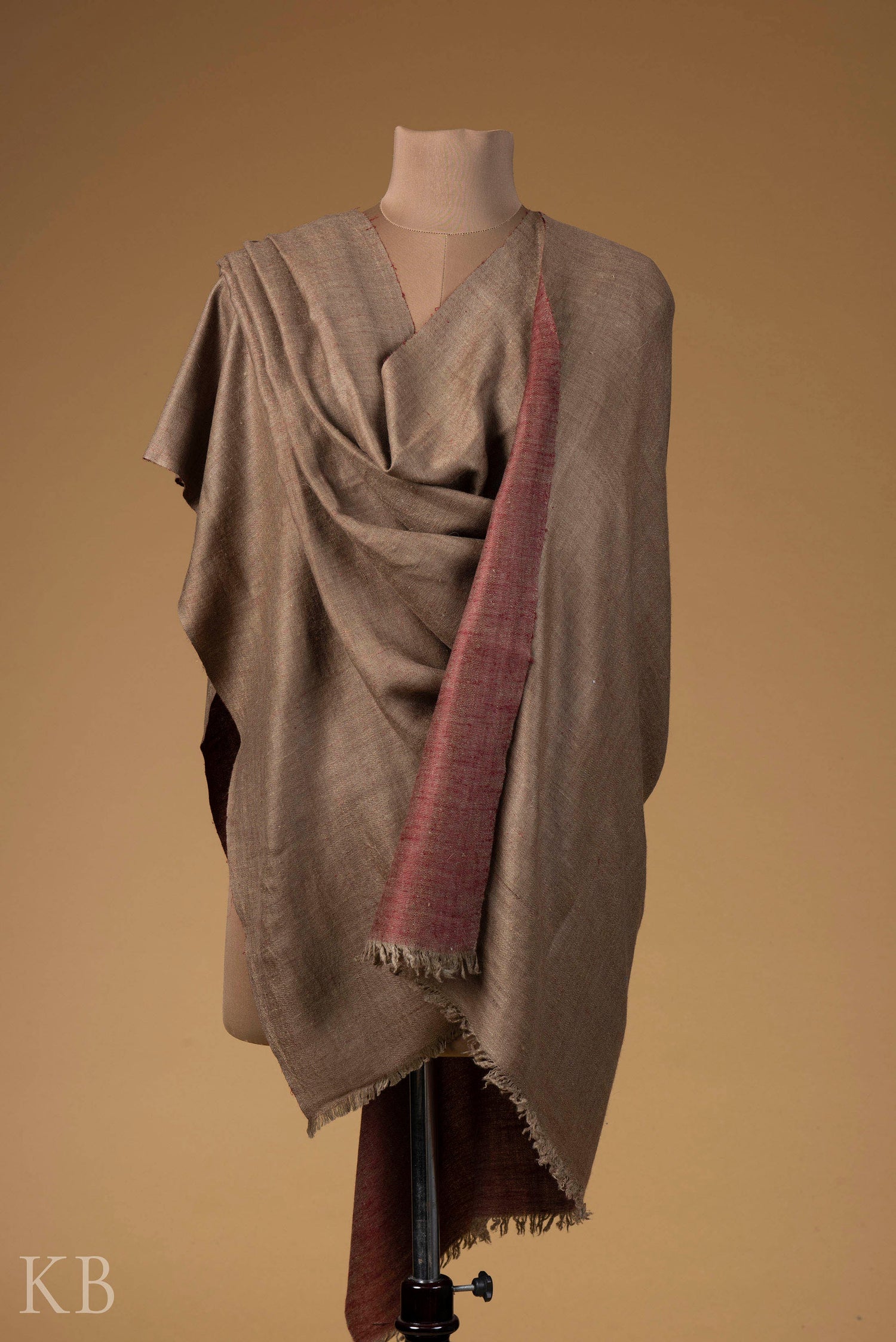 Natural Rust Reversible Pashmina Shawl - Kashmir Box