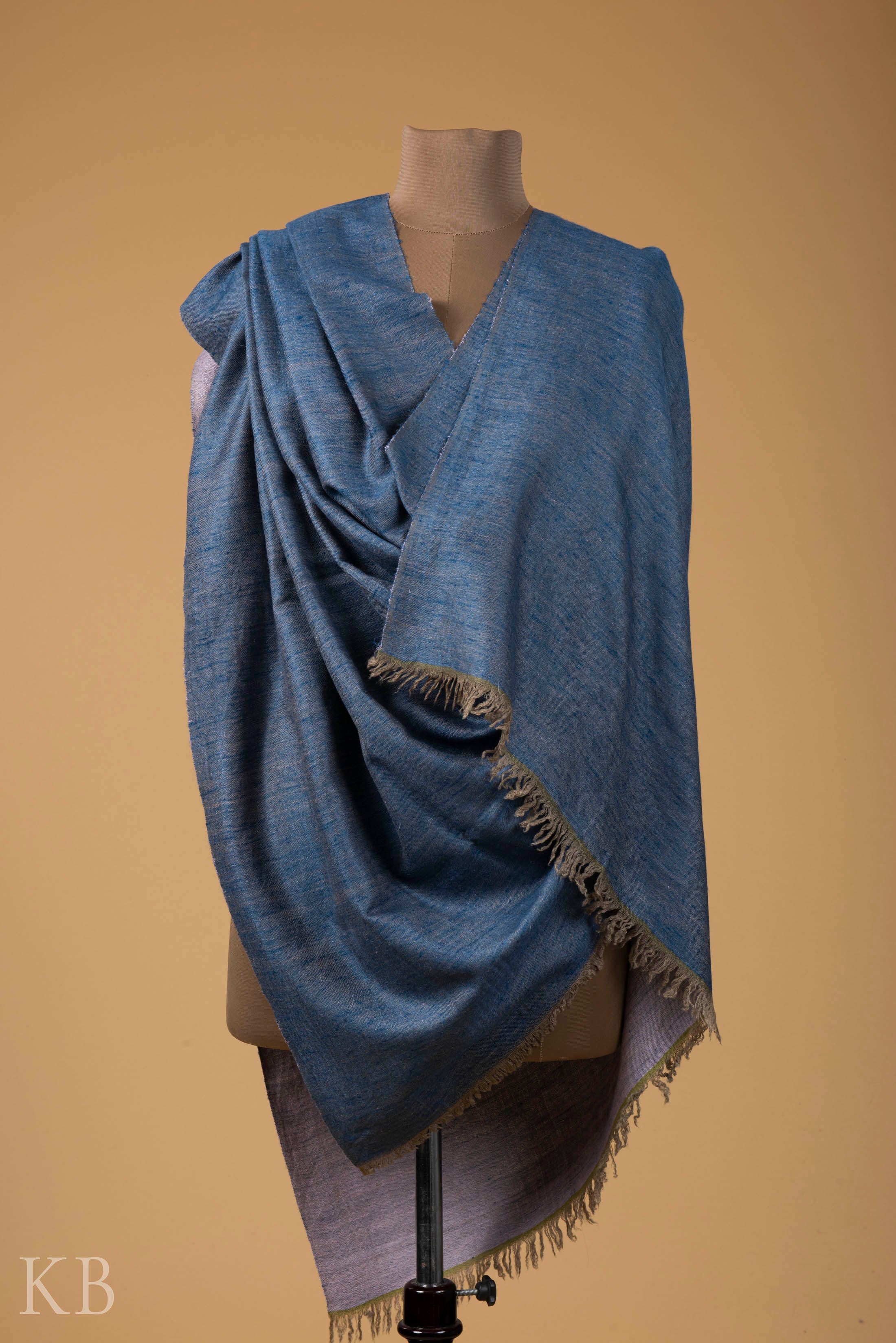 Lilac Blue Reversible Pashmina Shawl - Kashmir Box