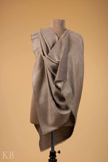 Natural Brown Reversible Pashmina Shawl - Kashmir Box