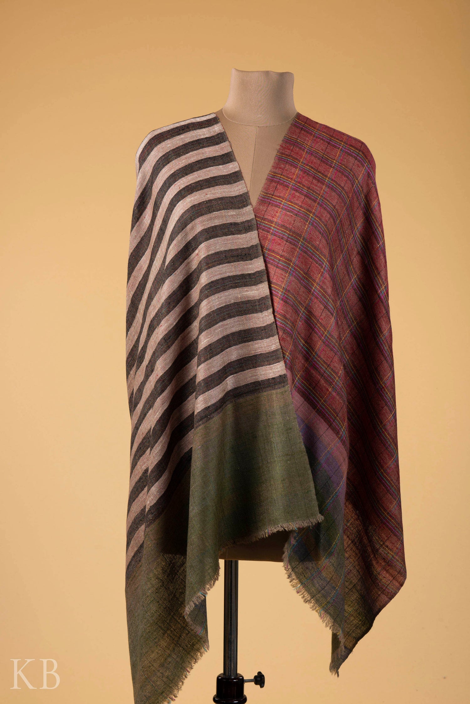 Modern Design Reversible Multicolored Pashmina Stole - Kashmir Box