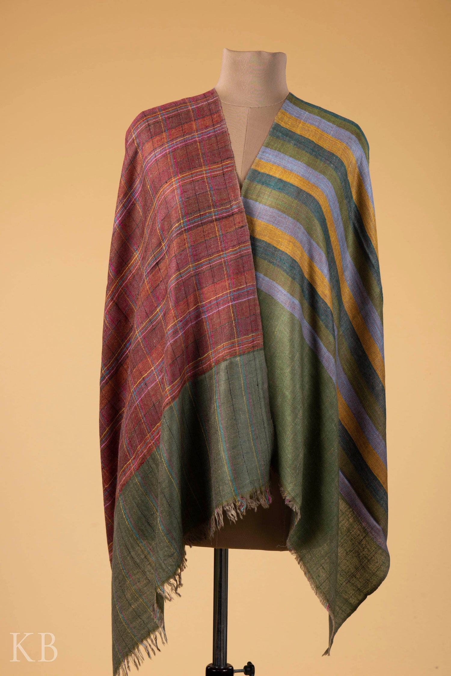 Modern Design Reversible Multicolored Pashmina Stole - Kashmir Box