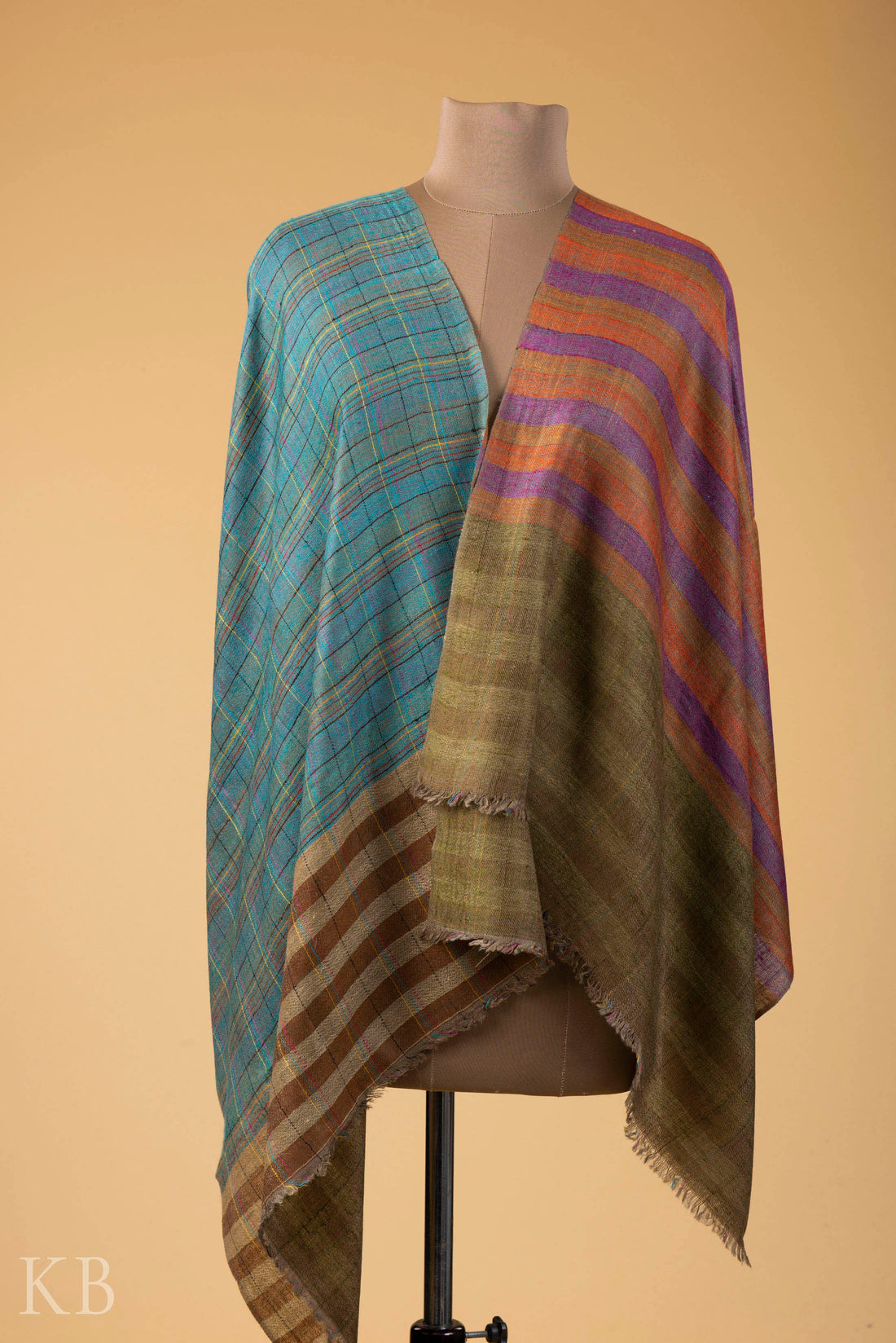 Modern Design Reversible Multicolored Pashmina Stole - Kashmir Box