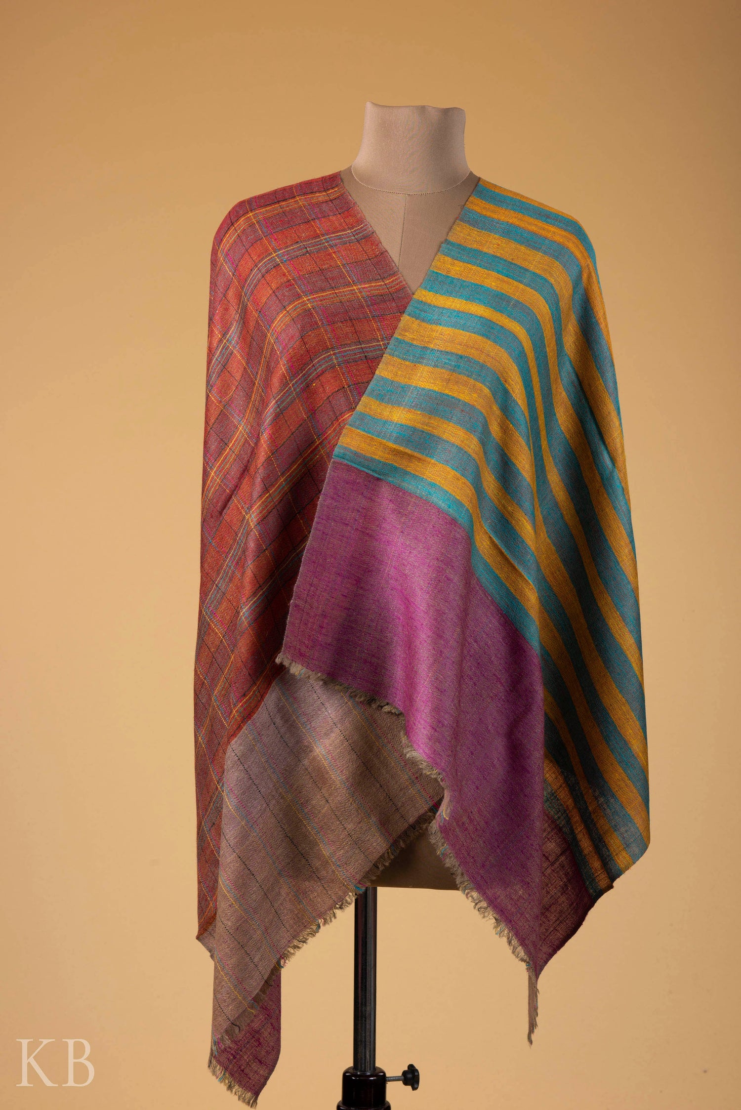 Modern Design Reversible Multicolored Pashmina Stole - Kashmir Box