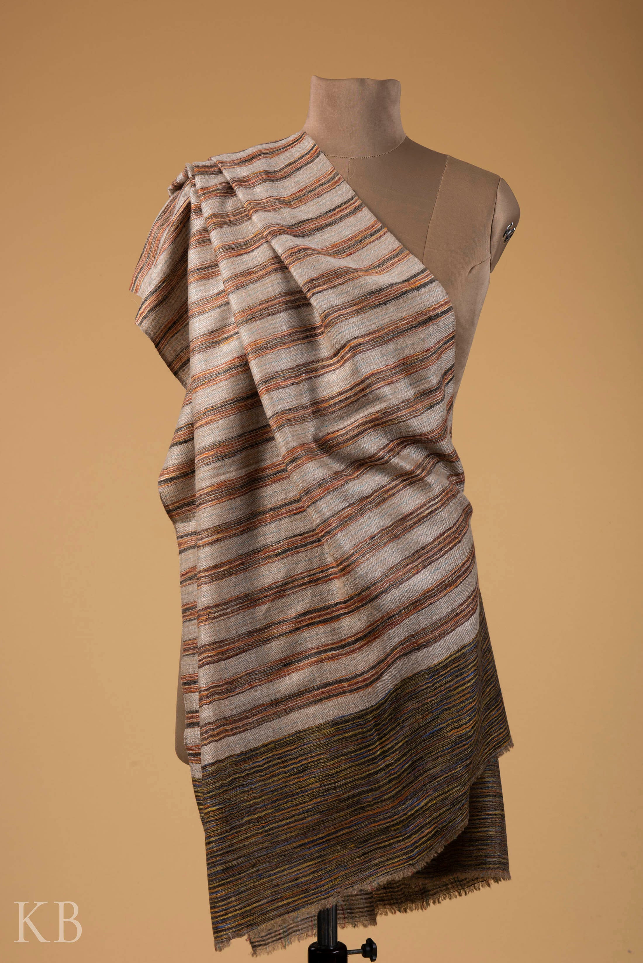 Modern Design Reversible Multicolored Pashmina Stole - Kashmir Box