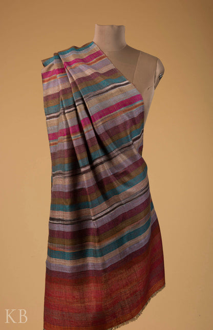 Modern Design Reversible Multicolored Pashmina Stole - Kashmir Box