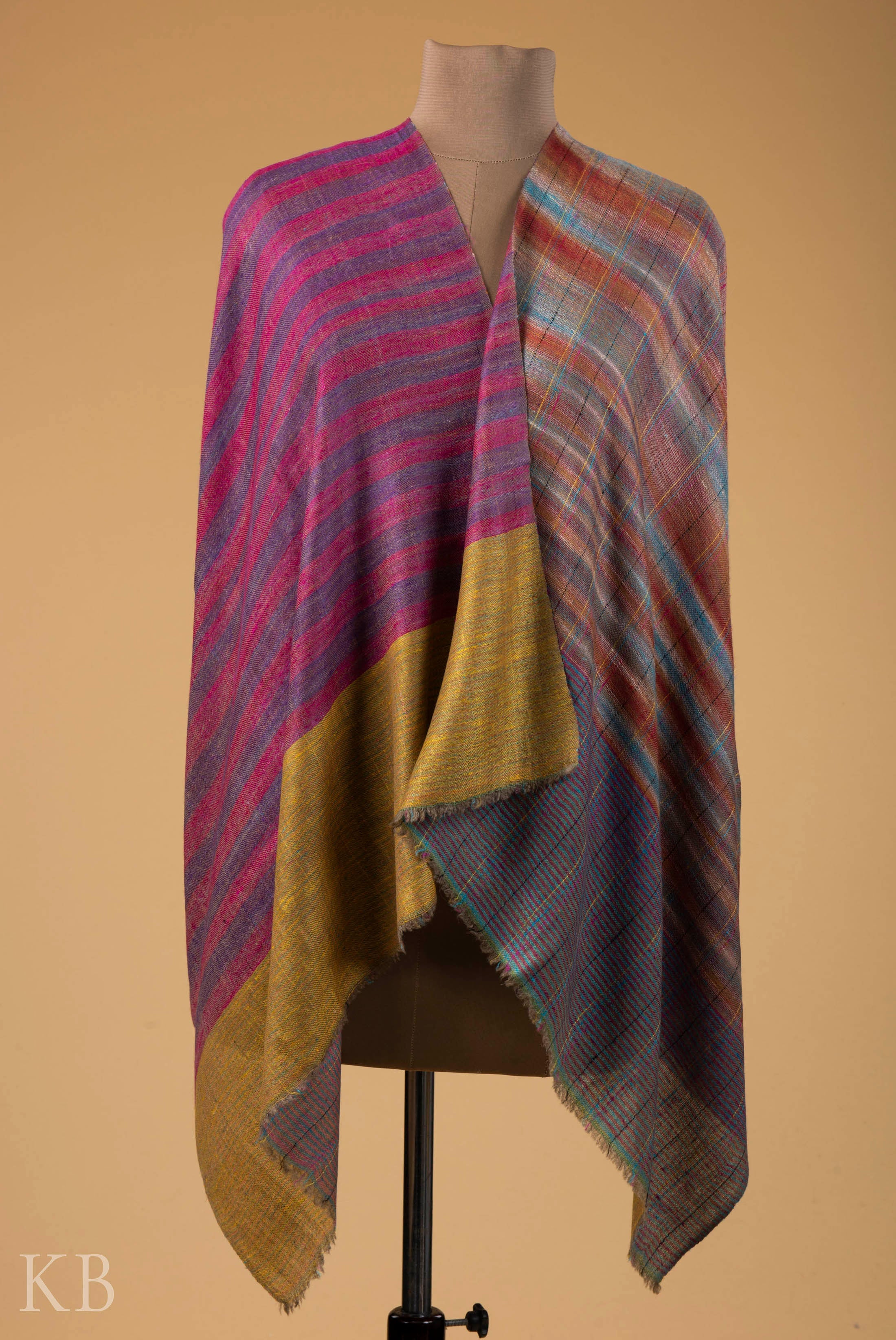 Modern Design Reversible Multicolored Pashmina Stole - Kashmir Box