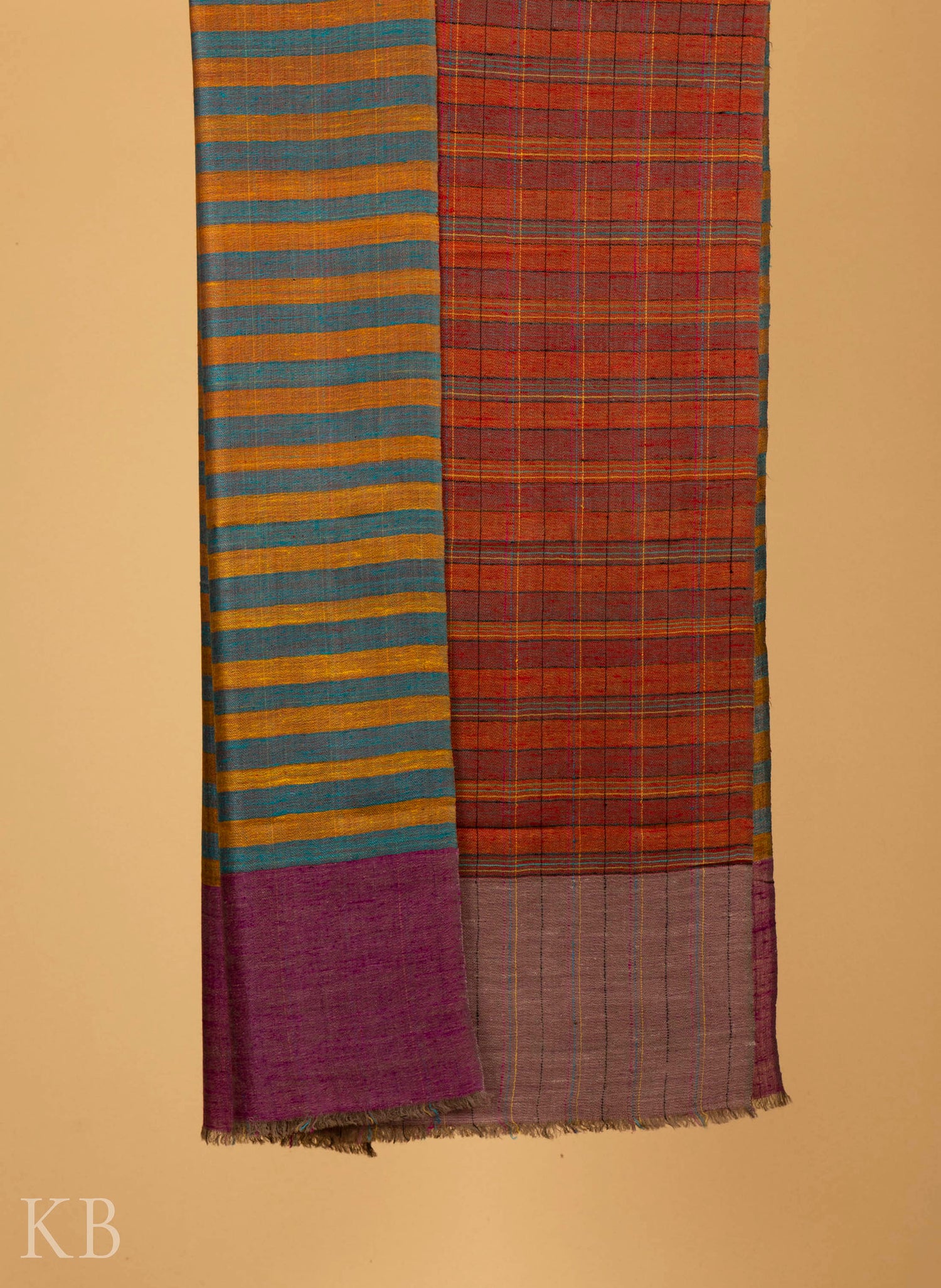 Modern Design Reversible Multicolored Pashmina Stole - Kashmir Box