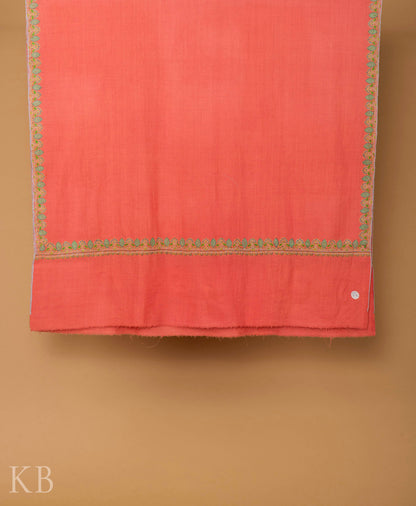 Pink Sozni Embroidered GI Pashmina Shawl - Kashmir Box