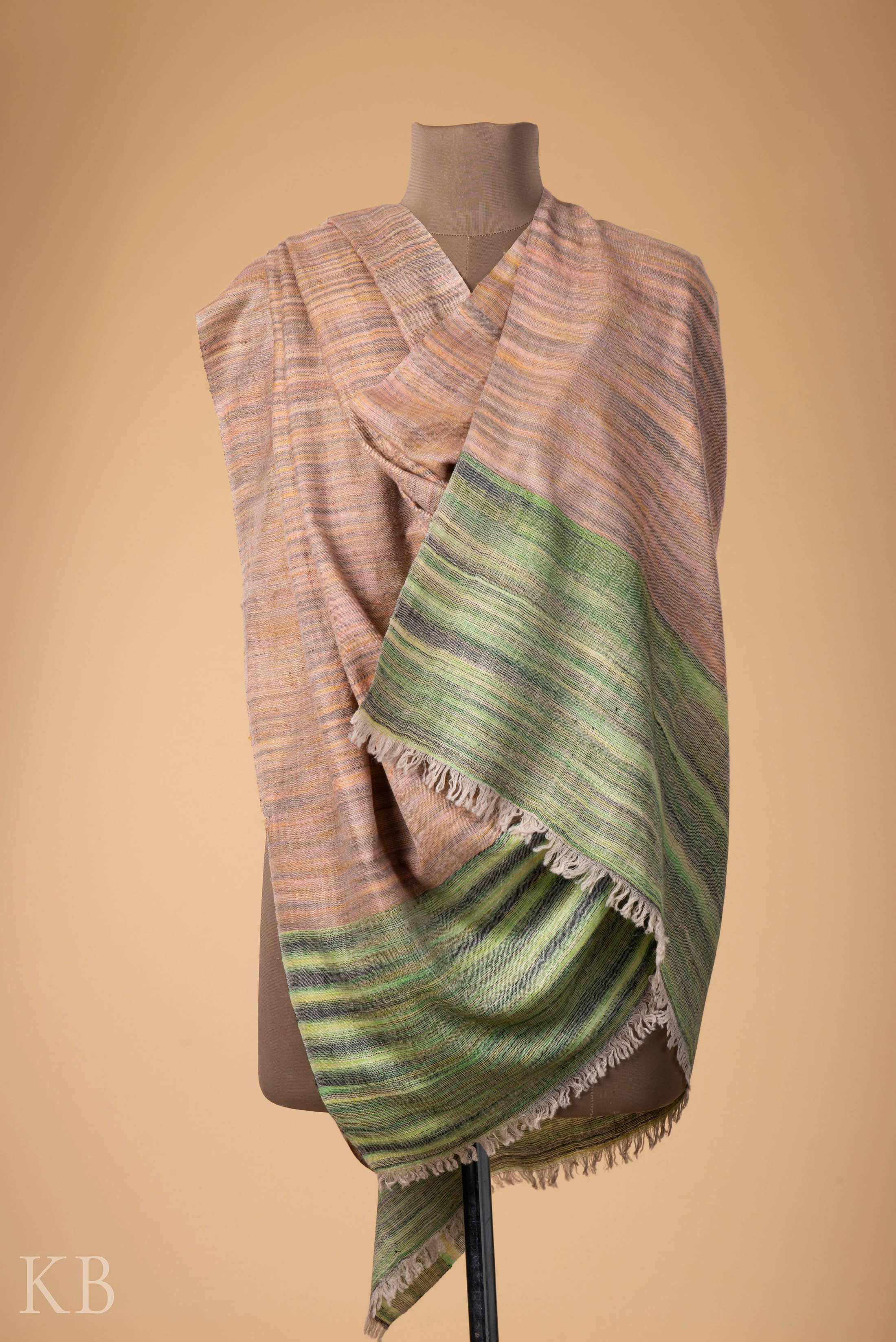 Multicolored Ikkat Designed Pashmina Shawl - Kashmir Box