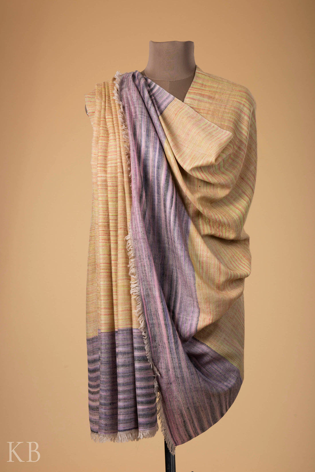 Multicolored Ikkat Designed Pashmina Shawl - Kashmir Box